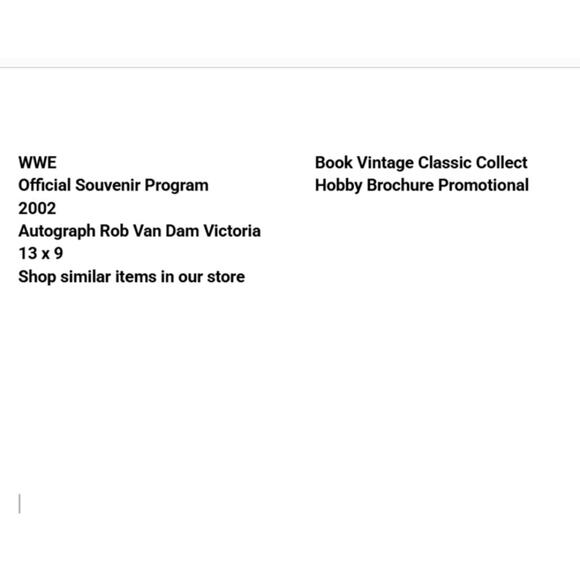 Vtg WWE Official Souvenir Program 2002 Signed Rob Van Dam Victoria Wrestling - Picture 2 of 7